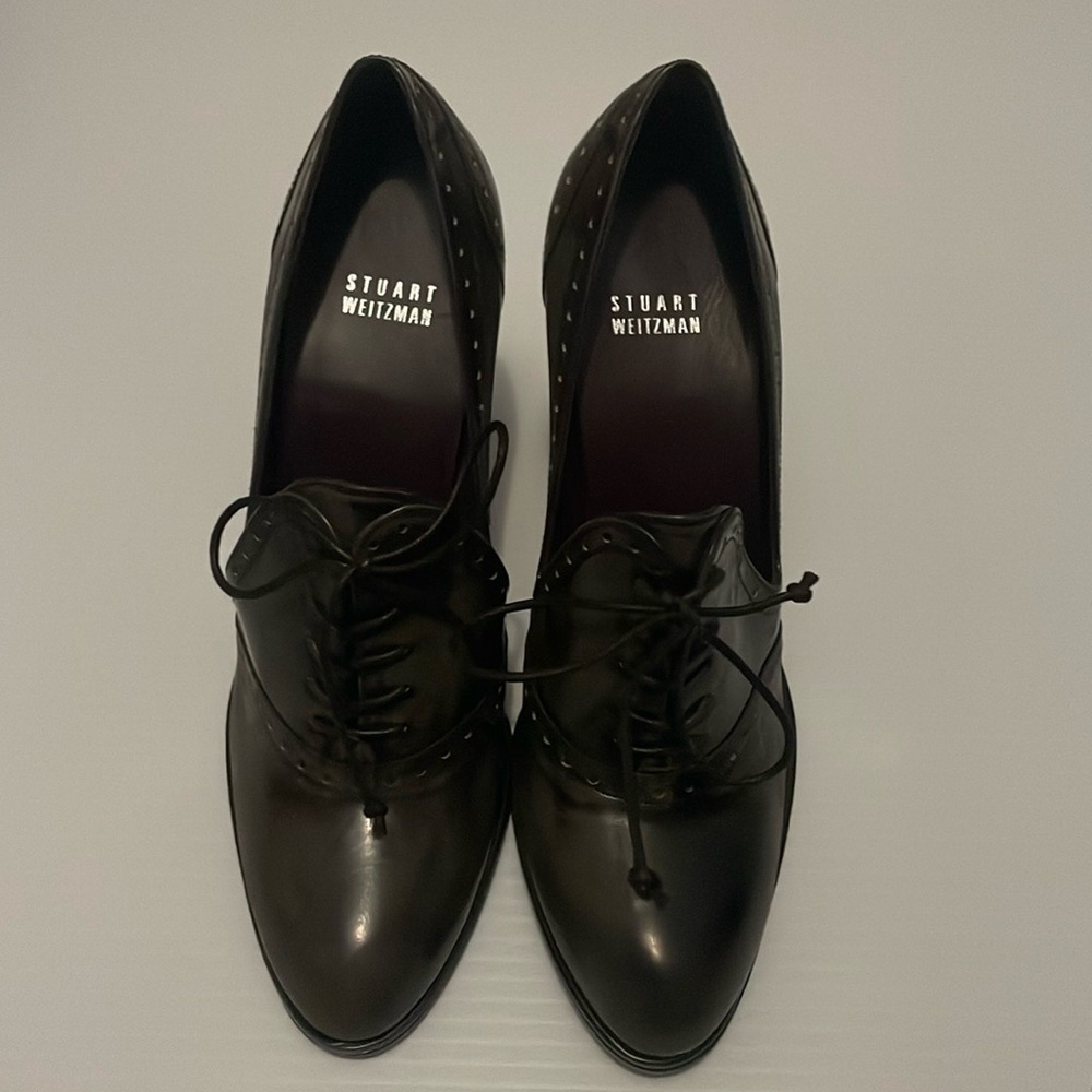 Stuart Weitzman Tailored fog brushes calf gray size woman 8